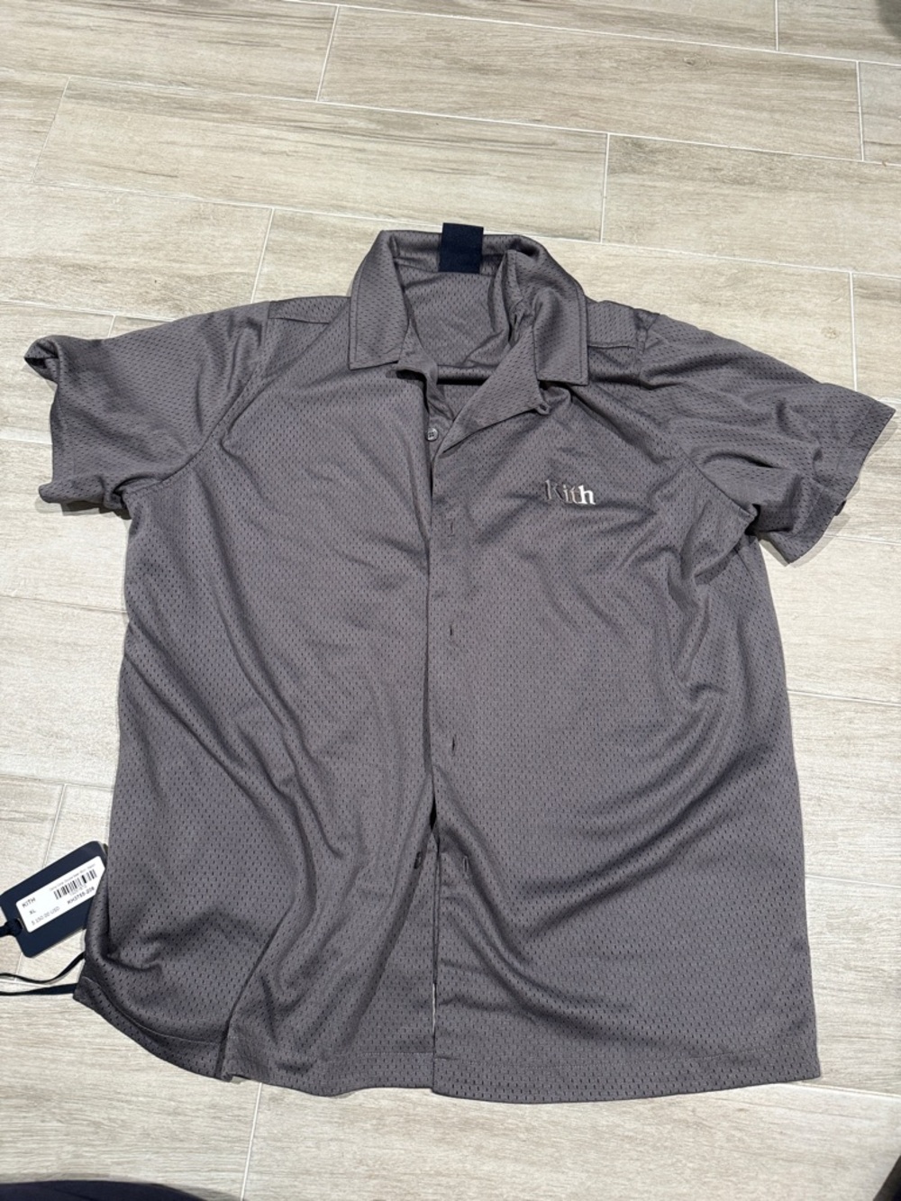 Kith Men's Charcoal Gray Short-Sleeve Polo